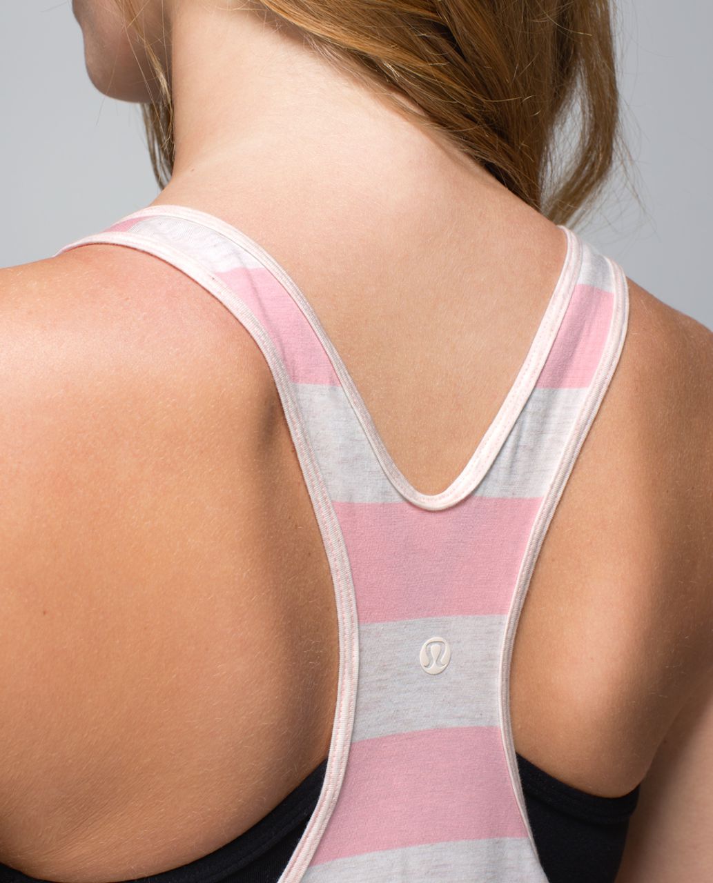 Lululemon Om Racerback - Steep Stripe Bleached Coral Heathered Angel White Horizontal / Heathered Angel Wing