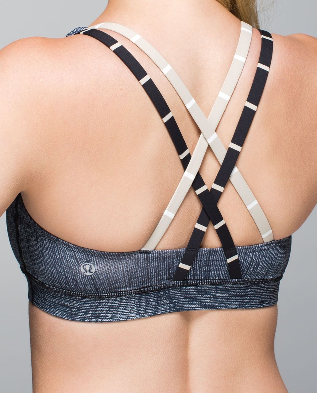 Lululemon Energy Bra - Burlap Texture Black Dune / Cayman Stripe Black Mojave Tan / Cayman Stripe Mojave Tan Angel Wing