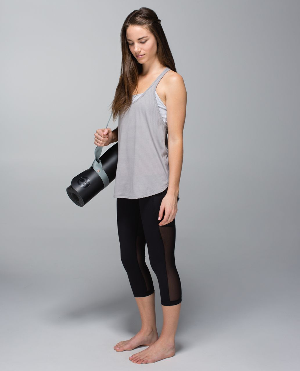 Lululemon Breathe Easy Crop - Black / Wee Are From Space Neon Pink Opal