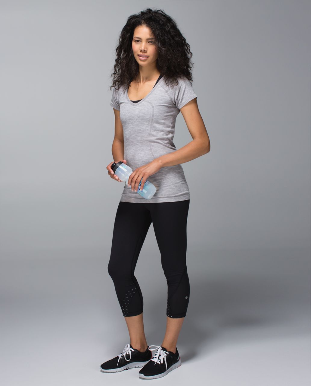 Lululemon Run:  Inspire Crop II *Block-It Pocket (Reflective) - Black