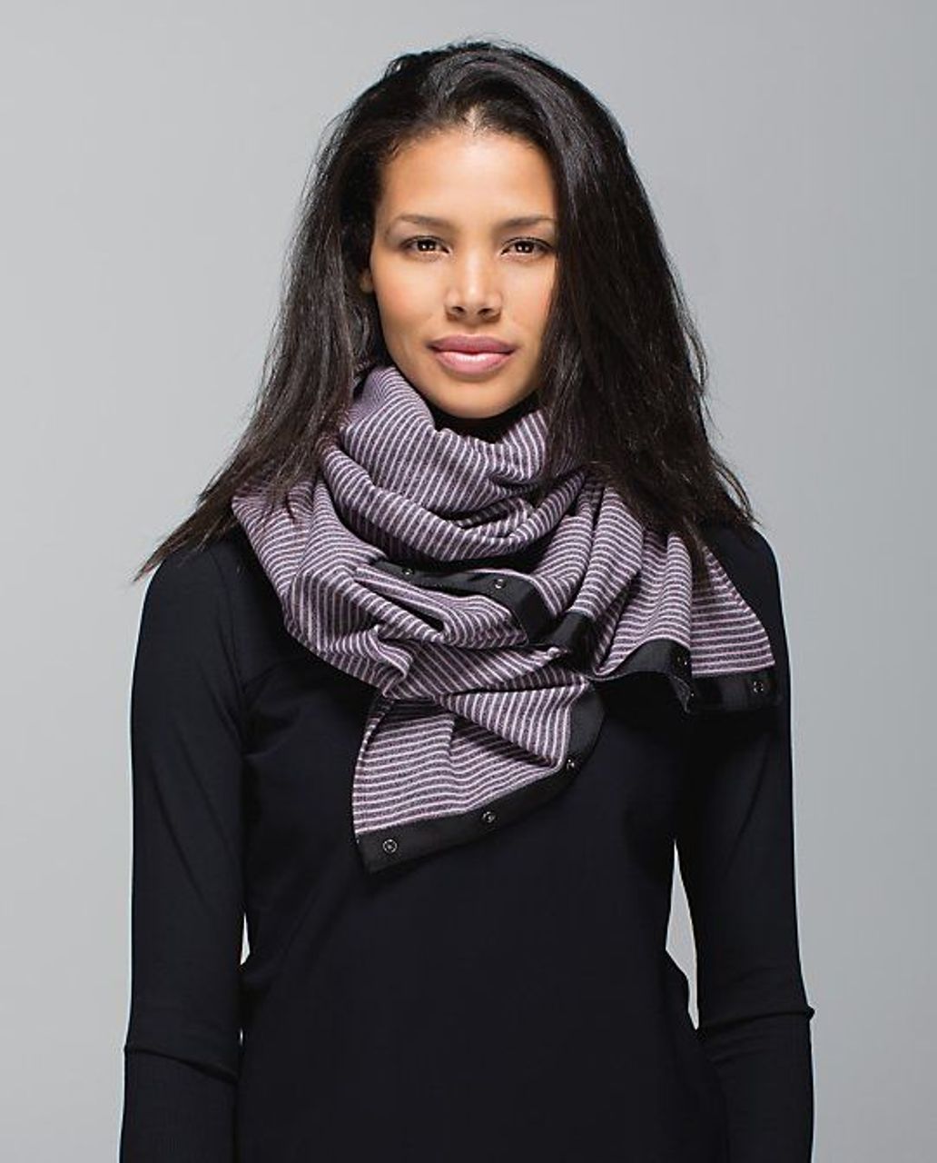 Lululemon Vinyasa Scarf *Rulu - Heathered Herringbone Heathered Black Black  - lulu fanatics