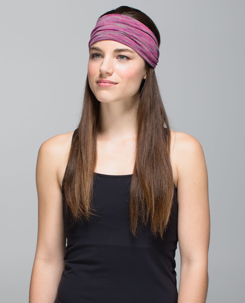 Lululemon Bang Buster Headband *Reversible - Wee Are From Space Jewelled Magenta / Steep Stripe Black Horizontal