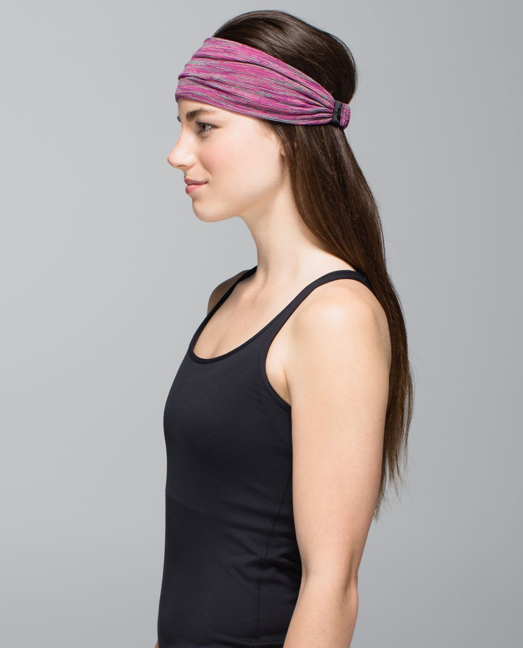 Lululemon Bang Buster Headband *Reversible - Wee Are From Space Jewelled Magenta / Steep Stripe Black Horizontal