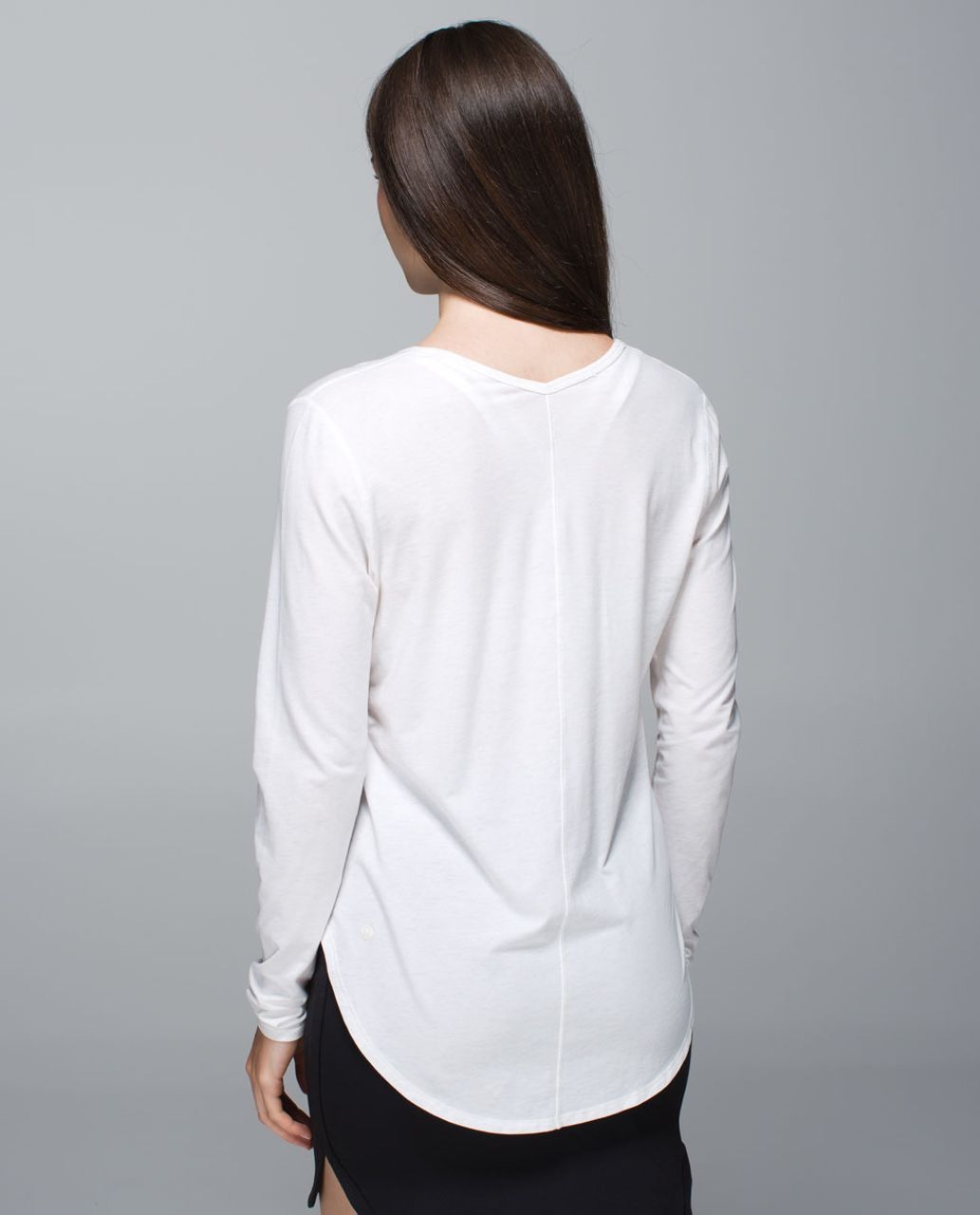 Lululemon Yogini 5 Year Long Sleeve Tee - Heathered Angel White / Pine Stripe Printed Inkwell Mojave Tan