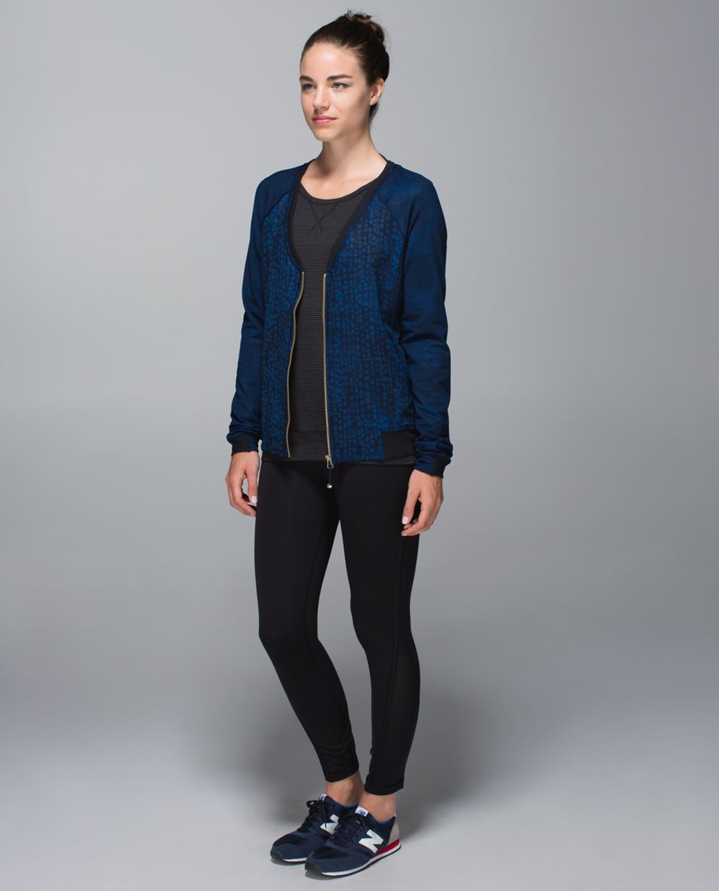 Lululemon H'Om Run Jacket - Kanoko Twist Inkwell Rugged Blue / Sashico Cross Inkwell Rugged Blue / Black