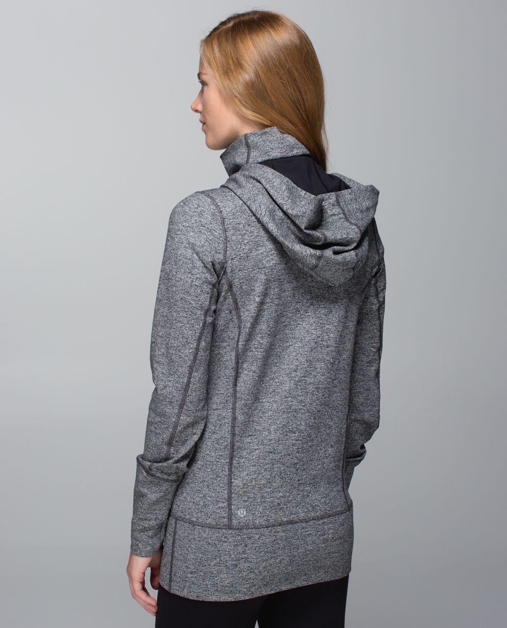 Lululemon Black Brushed Coal Stride Hoodie Jacket Size 8