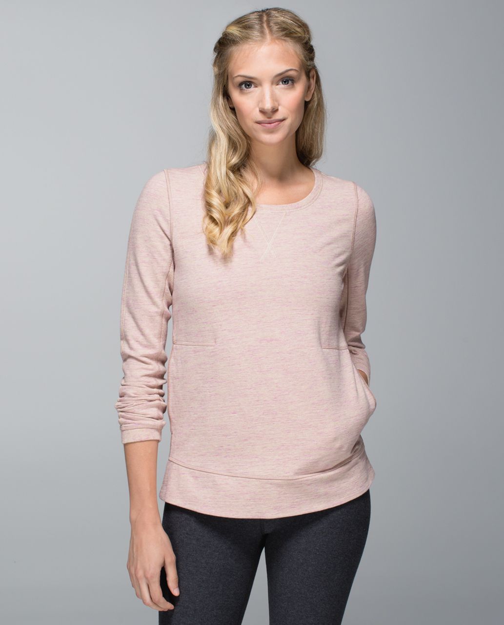 Lululemon Exhalation Pullover II - Heathered Marled Mojave Magenta