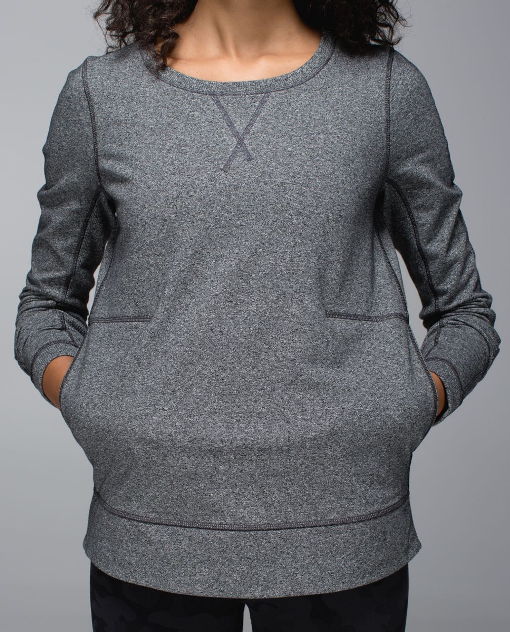 Lululemon Exhalation Pullover II - Heathered Speckled Black