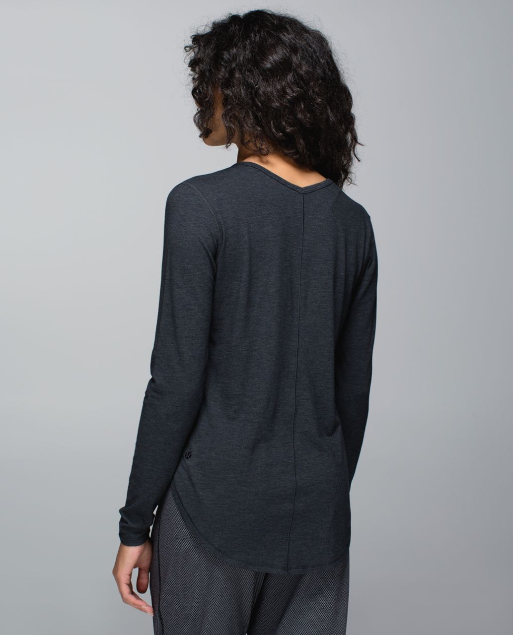 Lululemon Yogini 5 Year Long Sleeve Tee - Heathered Black / Pine Stripe Printed Inkwell Mojave Tan