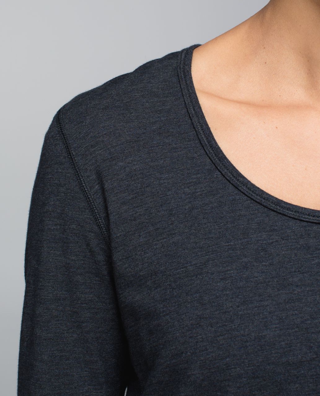 Lululemon Yogini 5 Year Long Sleeve Tee - Heathered Black / Pine Stripe Printed Inkwell Mojave Tan