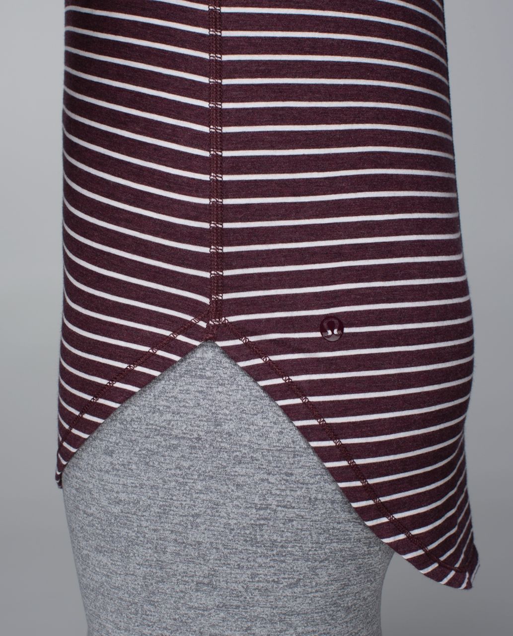 Lululemon Yogini 5 Year Long Sleeve Tee - West2east Stripe Heathered Bordeaux Drama / Pine Stripe Printed Inkwell Mojave Tan