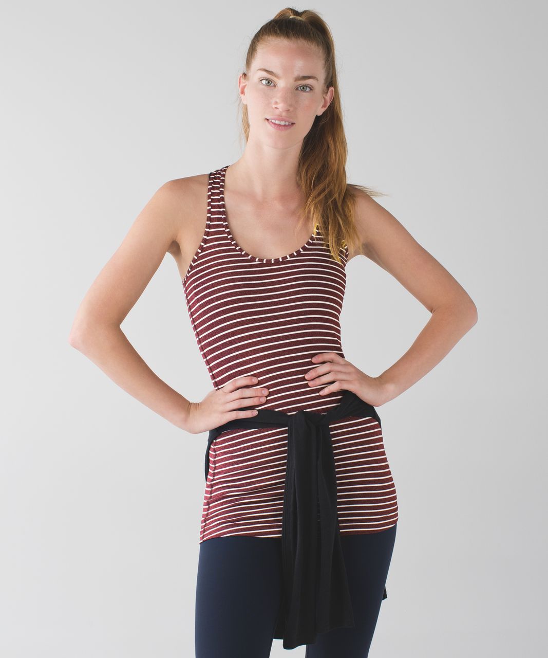 Lululemon Cool Racerback - West2east Stripe Heathered Bordeaux Drama