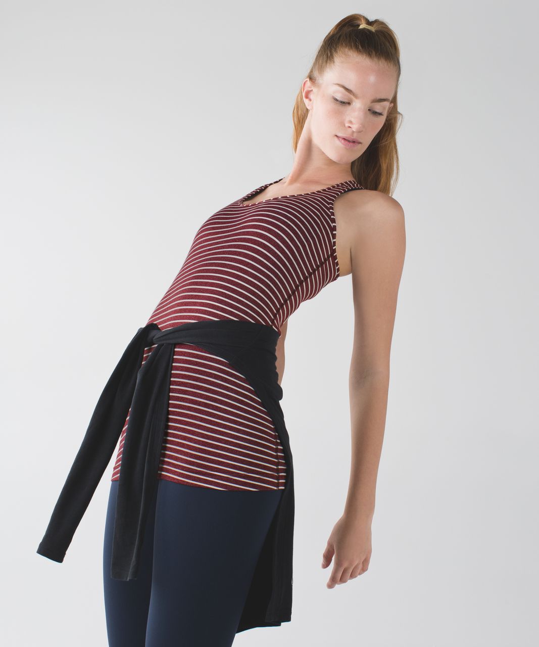 Lululemon Cool Racerback - West2east Stripe Heathered Bordeaux Drama