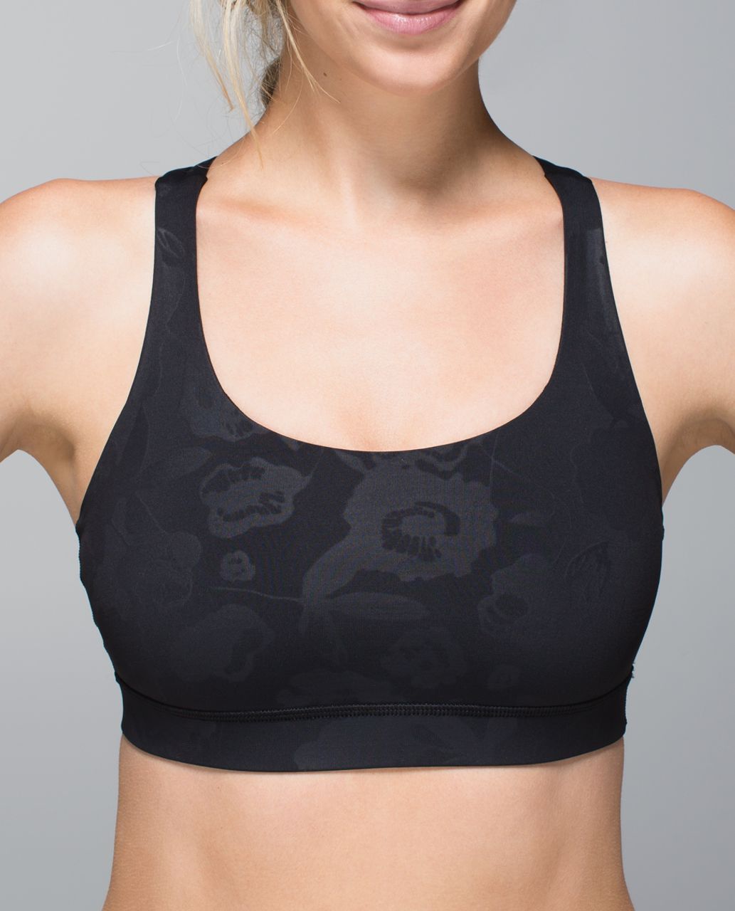 Lululemon Energy Bra - Flat Inky Floral Embossed Black