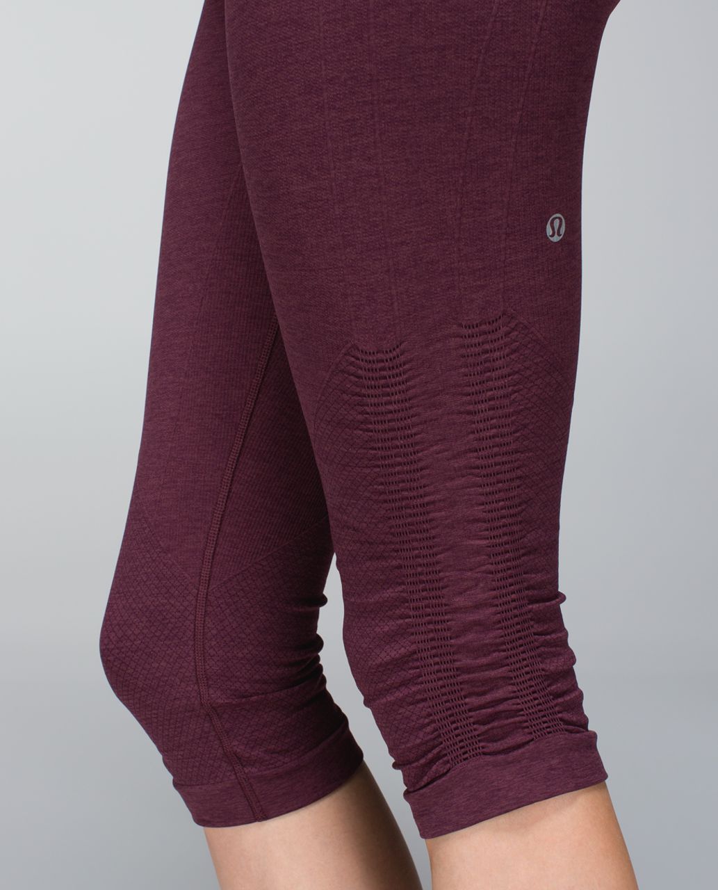 Lululemon In The Flow Crop II - Heathered Bordeaux Drama - lulu fanatics