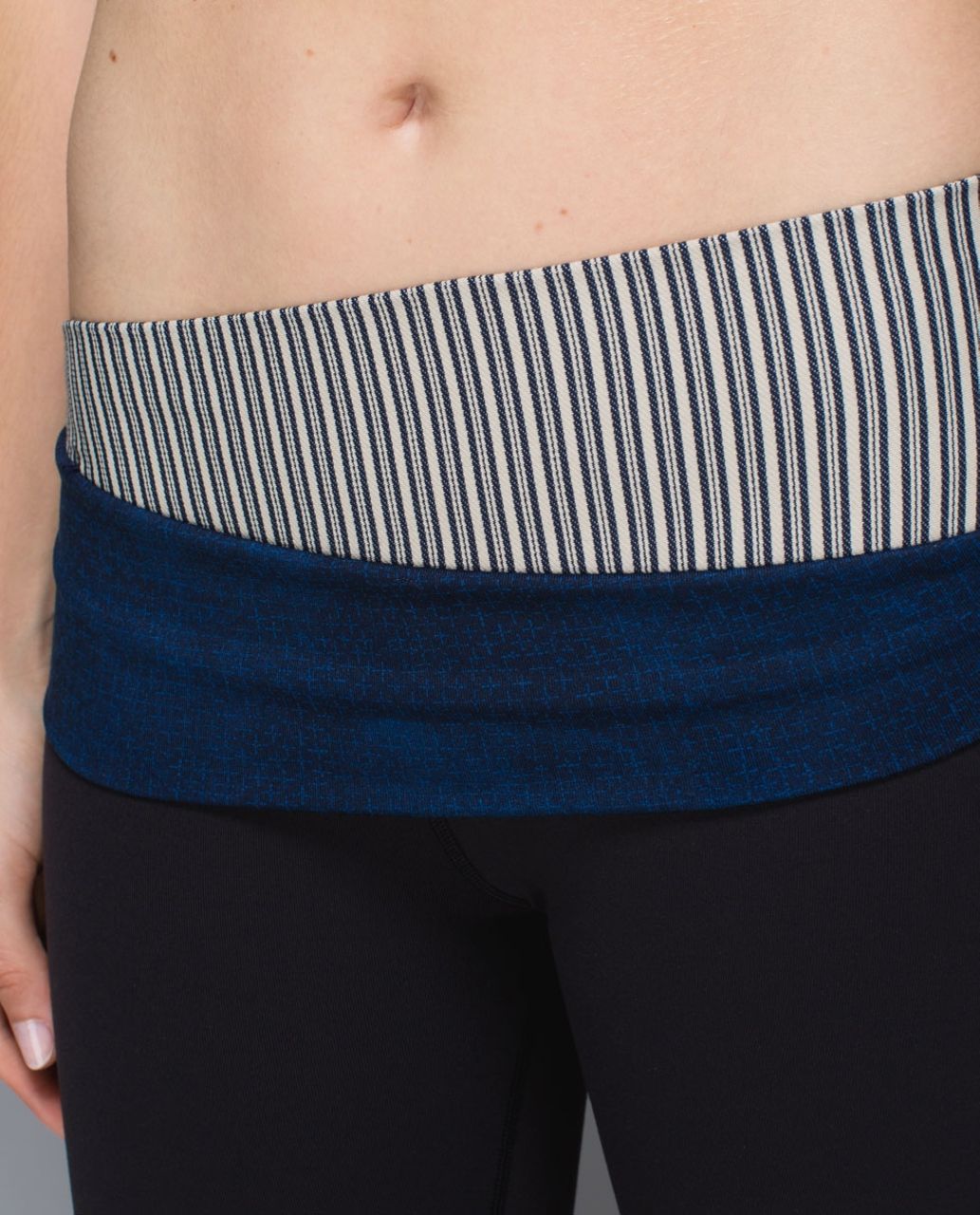 Lululemon Astro Wunder Under Crop II - Black / Sashico Cross Inkwell Rugged Blue / Inky Floral Ghost Inkwell Bumble Berry