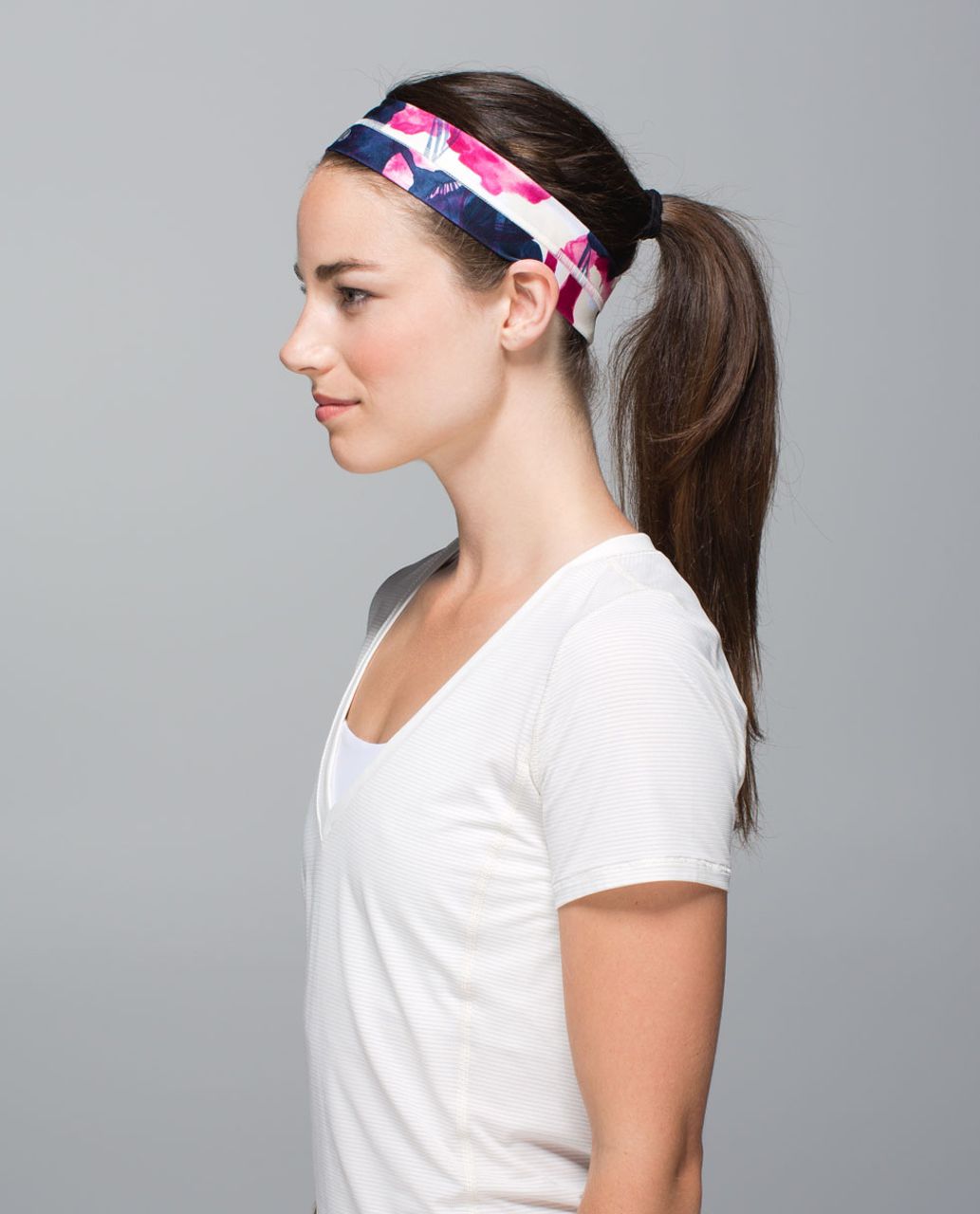 Lululemon Fly Away Tamer Headband - Inky Floral Ghost Inkwell Bumble Berry