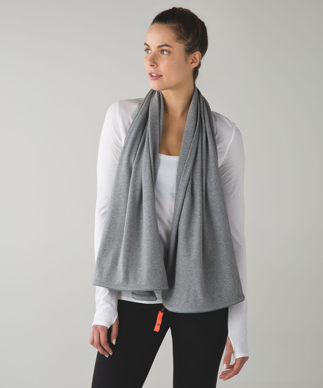 Lululemon Vinyasa Scarf (Rulu) - Heathered Herringbone Heathered Slate  Black - lulu fanatics