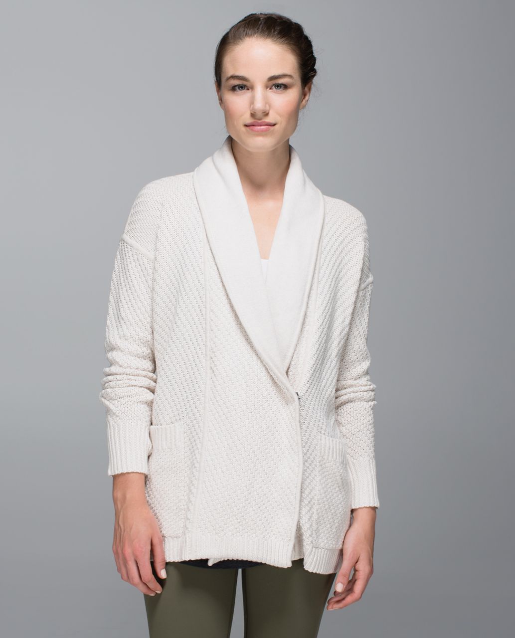 Lululemon Post Practice Cardigan - Heathered Oatmeal