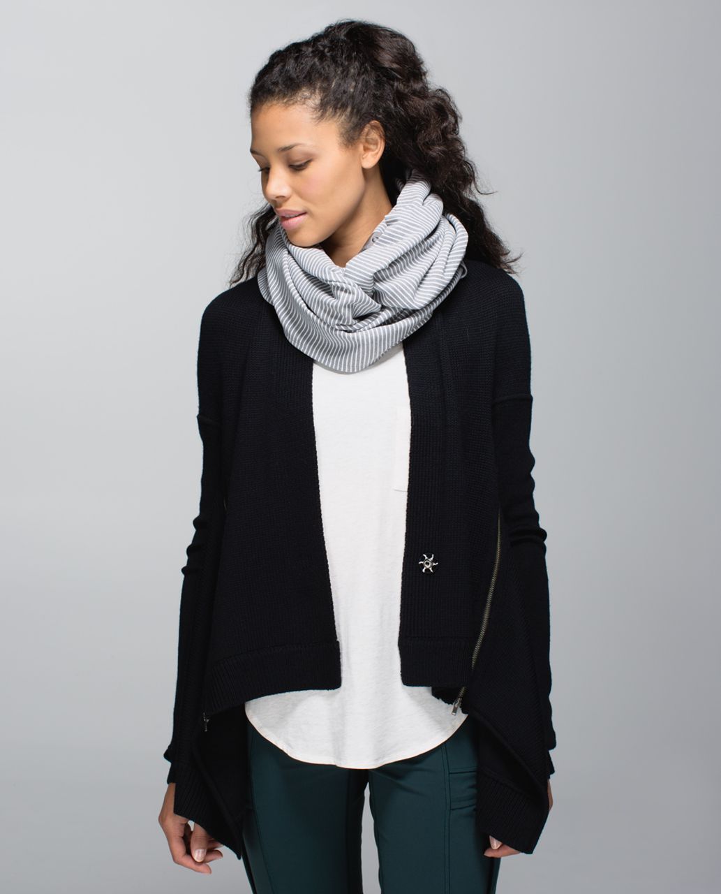 Lululemon Vinyasa Scarf *Rulu - Hyper Stripe Heathered Slate Ghost /  Heathered Slate - lulu fanatics