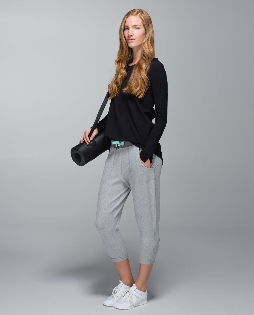 Lululemon Free Fall Crop - Heathered Medium Grey / Slate