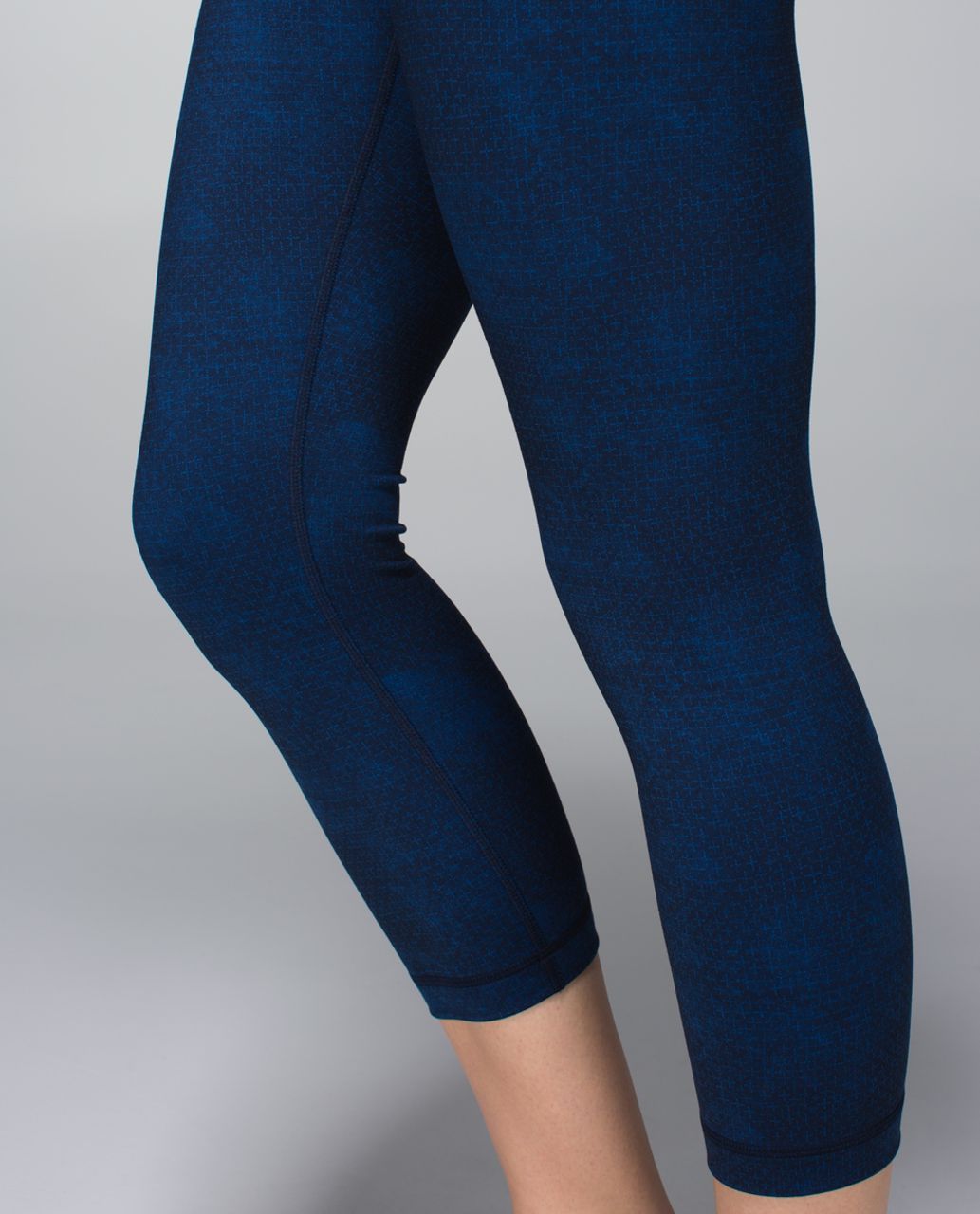 Lululemon Wunder Under Crop II *Print (Roll Down) - Sashico Cross Inkwell Rugged Blue