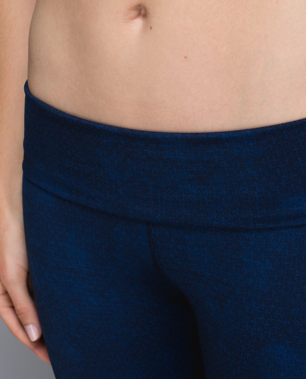 Lululemon Wunder Under Crop II *Print (Roll Down) - Sashico Cross Inkwell Rugged Blue