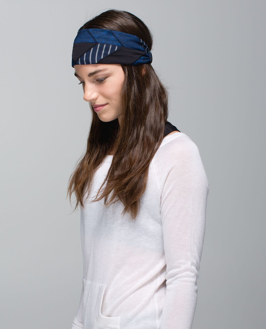 Lululemon Bang Buster Headband *Quilt - Black / Sashico Star Inkwell Rugged Blue