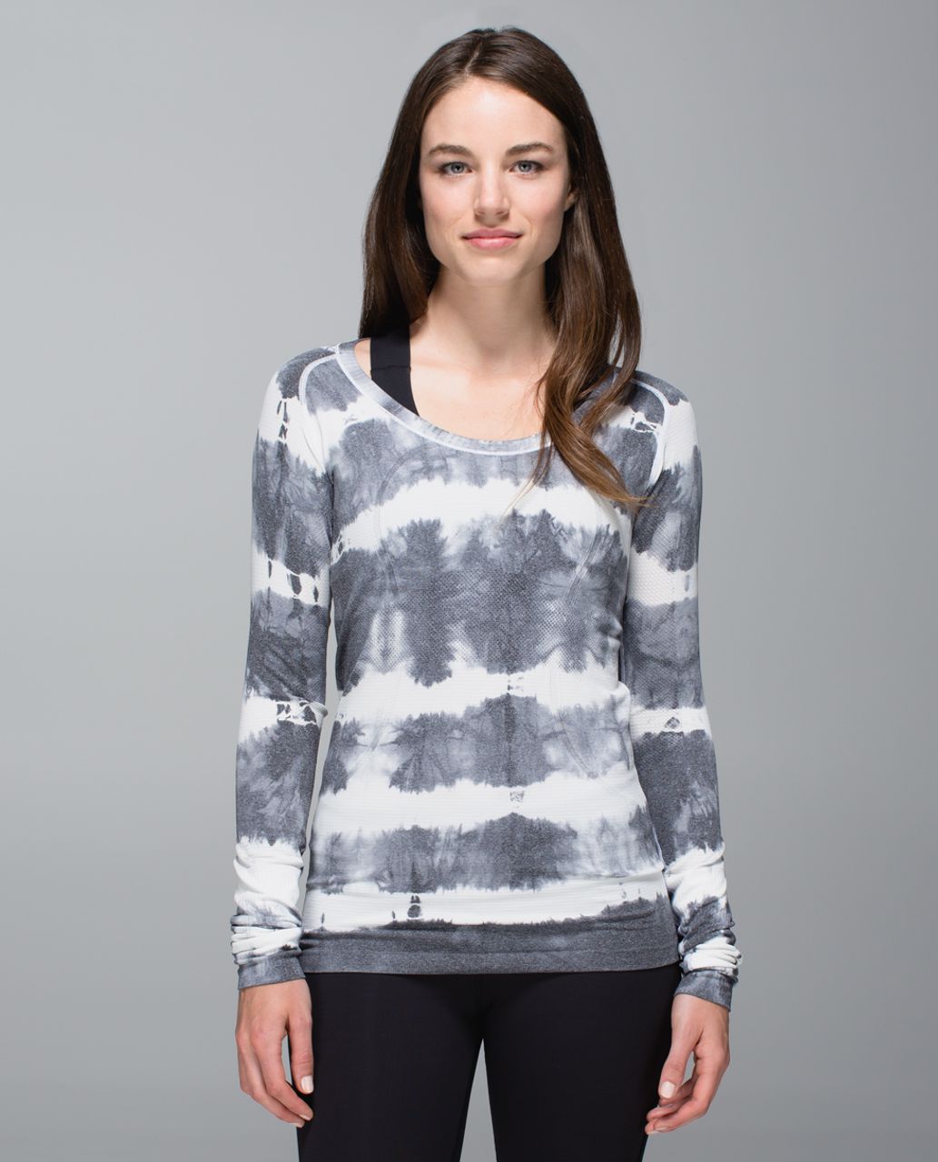 Lululemon Run:  Swiftly Tech Long Sleeve Scoop - Heathered Black