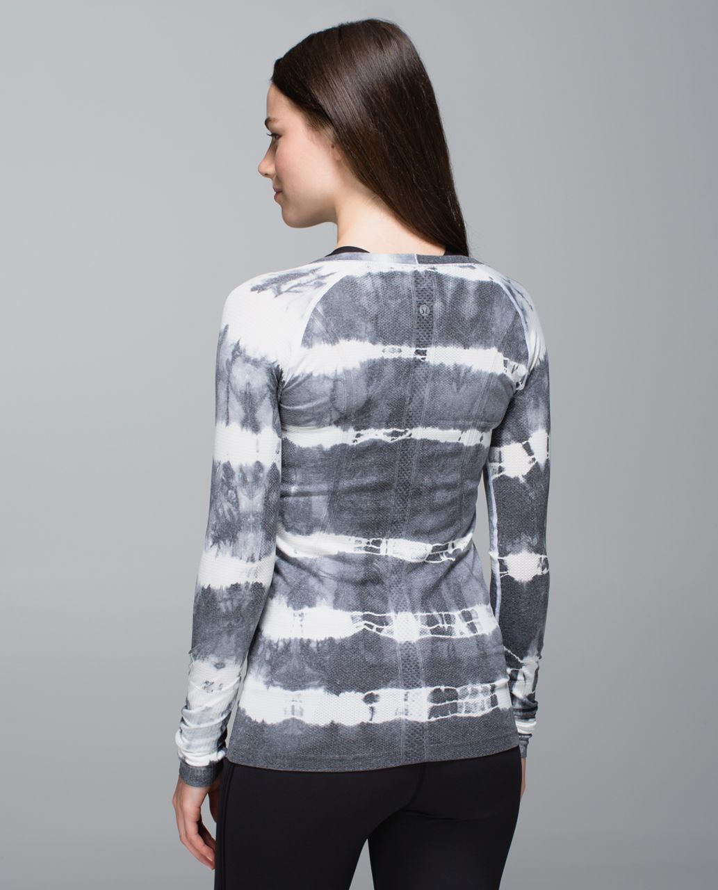 Lululemon Run:  Swiftly Tech Long Sleeve Scoop - Heathered Black