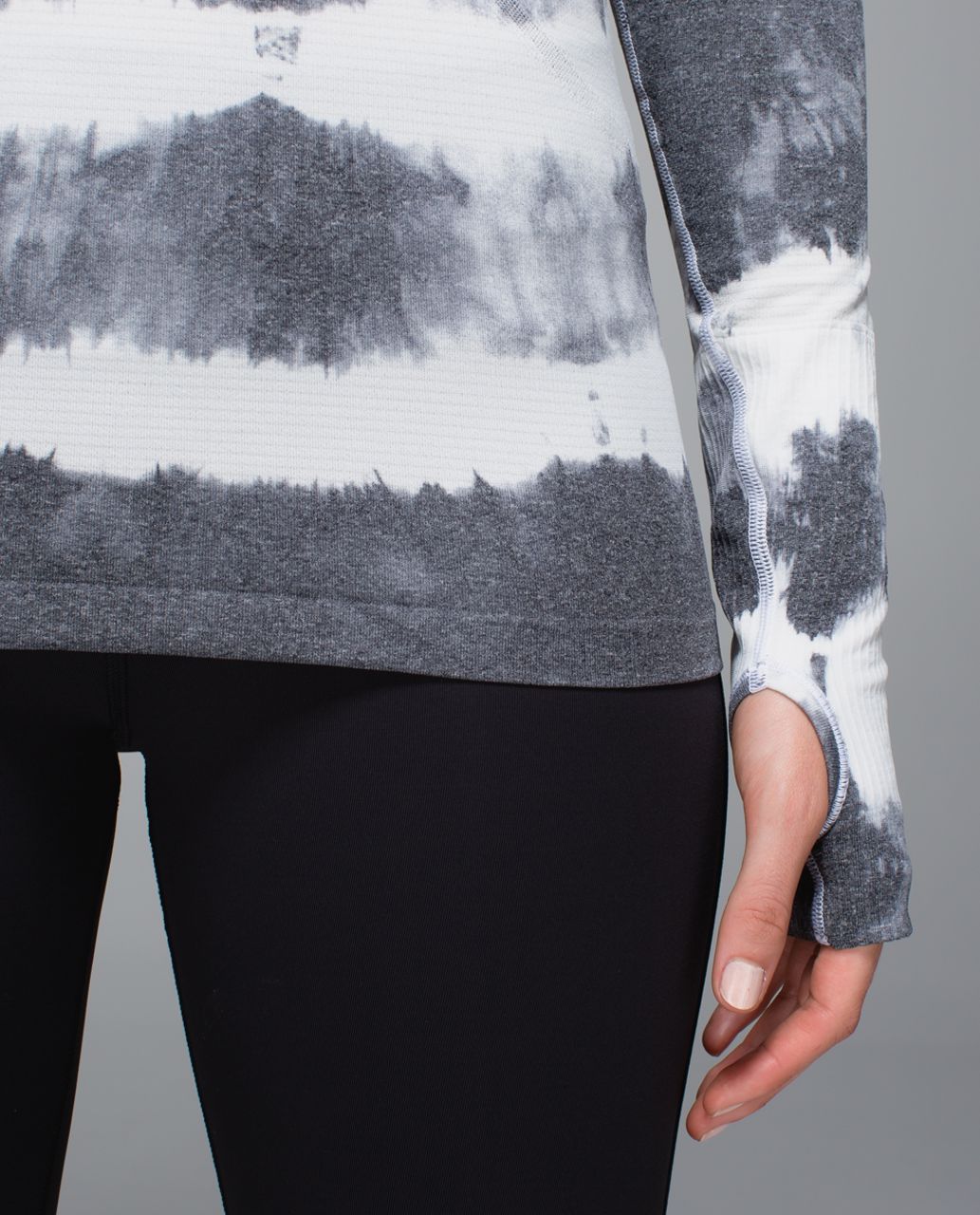 Lululemon Run:  Swiftly Tech Long Sleeve Scoop - Heathered Black