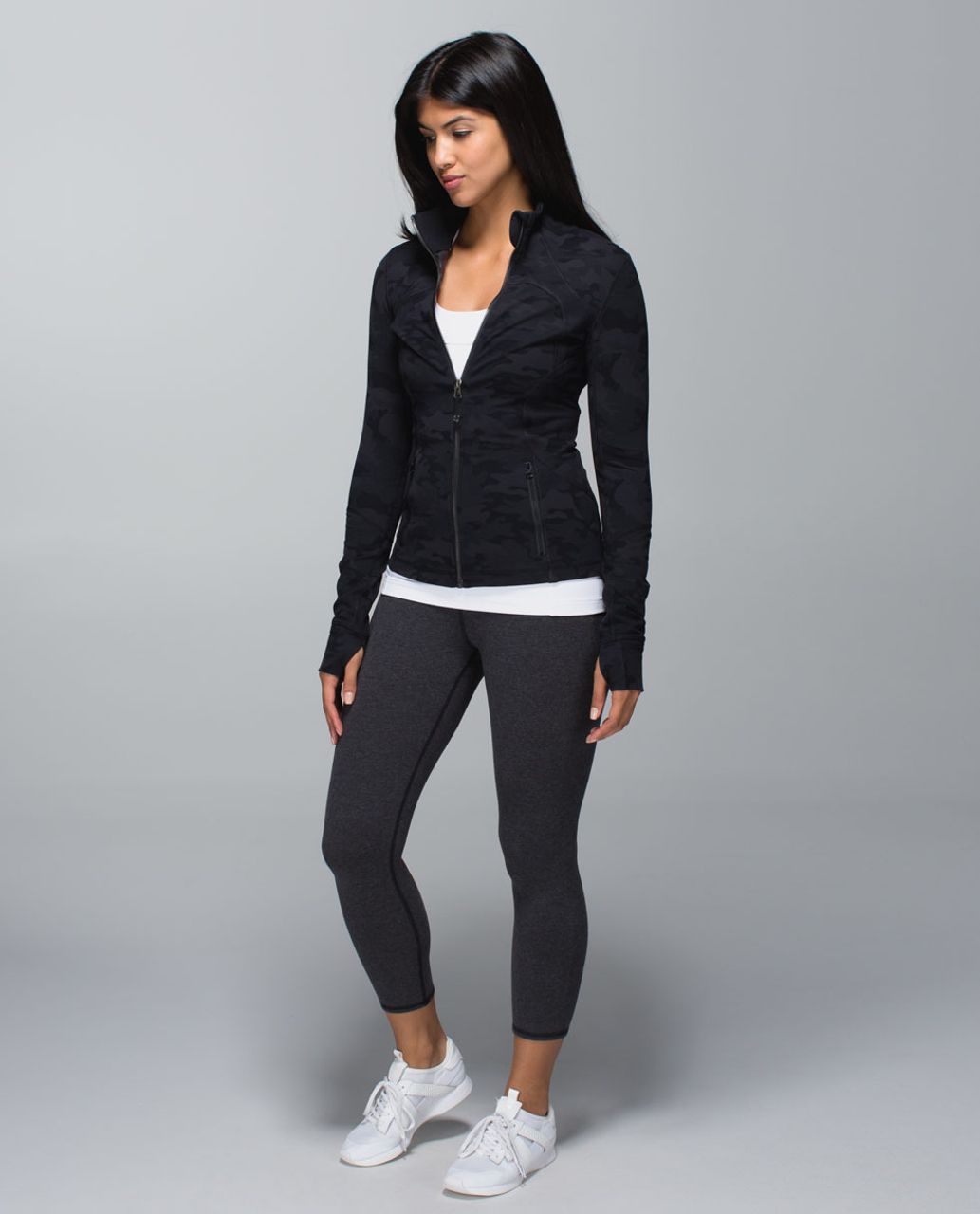 Lululemon heathered black herringbone define jacket cuffins - Agent  Athletica