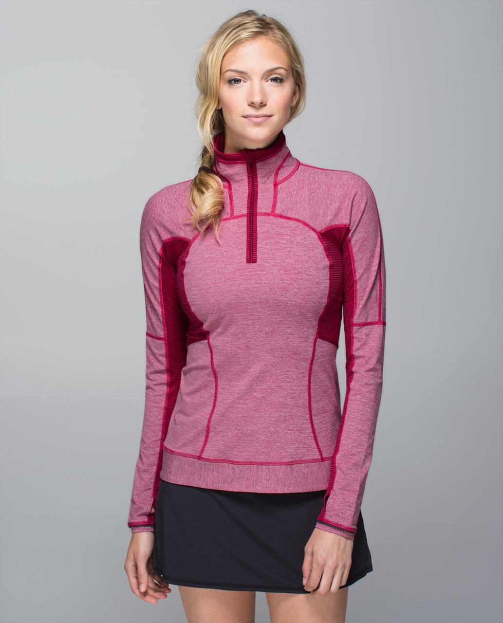 Lululemon Run For Gold 1/2 Zip - Heathered Bumble Berry / Bumble Berry