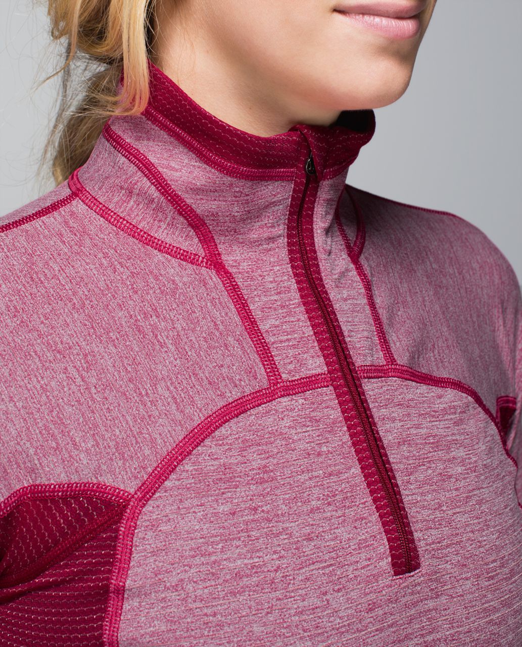 Lululemon Run For Gold 1/2 Zip - Heathered Bumble Berry / Bumble Berry