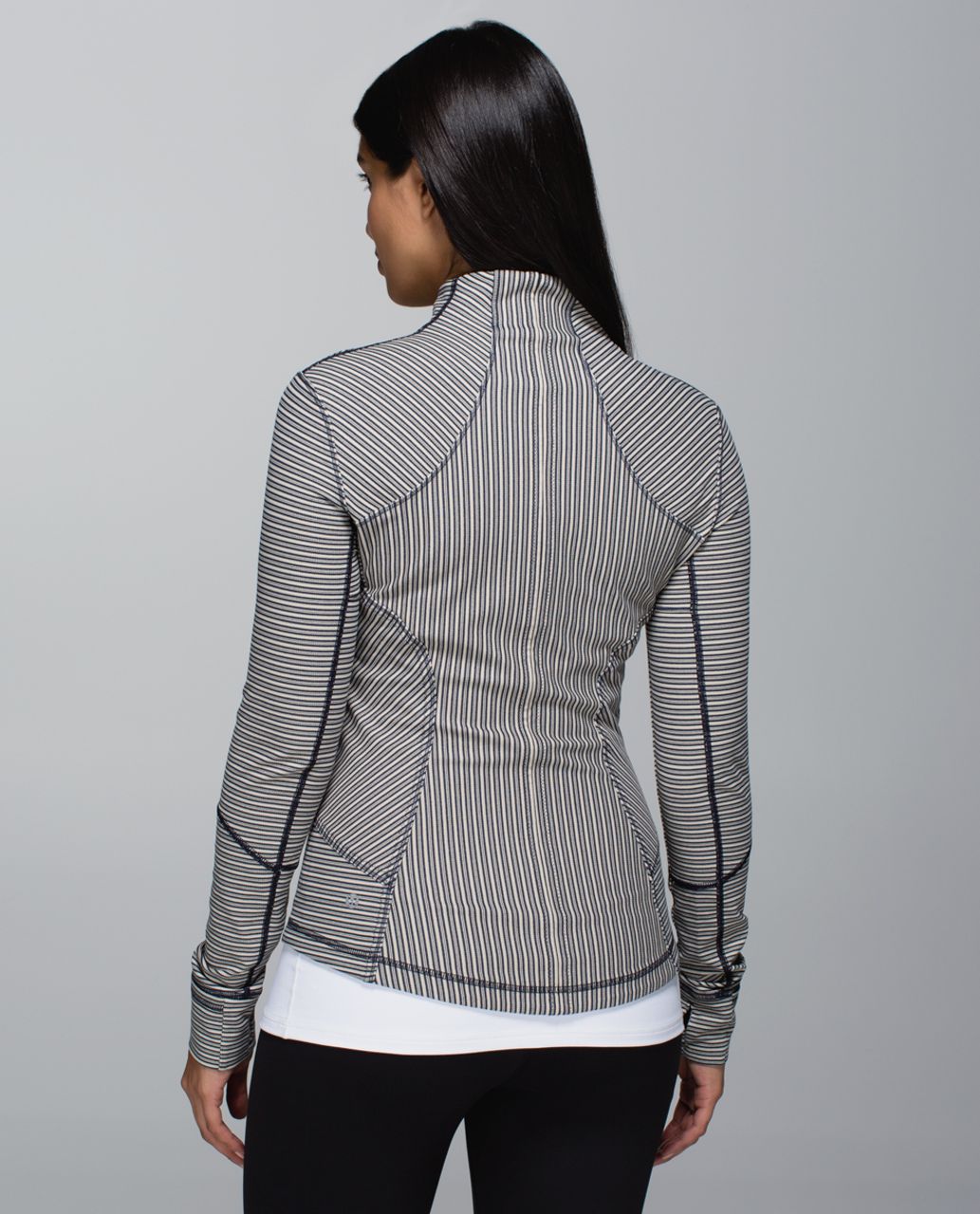 Lululemon Forme Jacket II *Textured - Pine Stripe Inkwell Mojave Tan / White / Inkwell