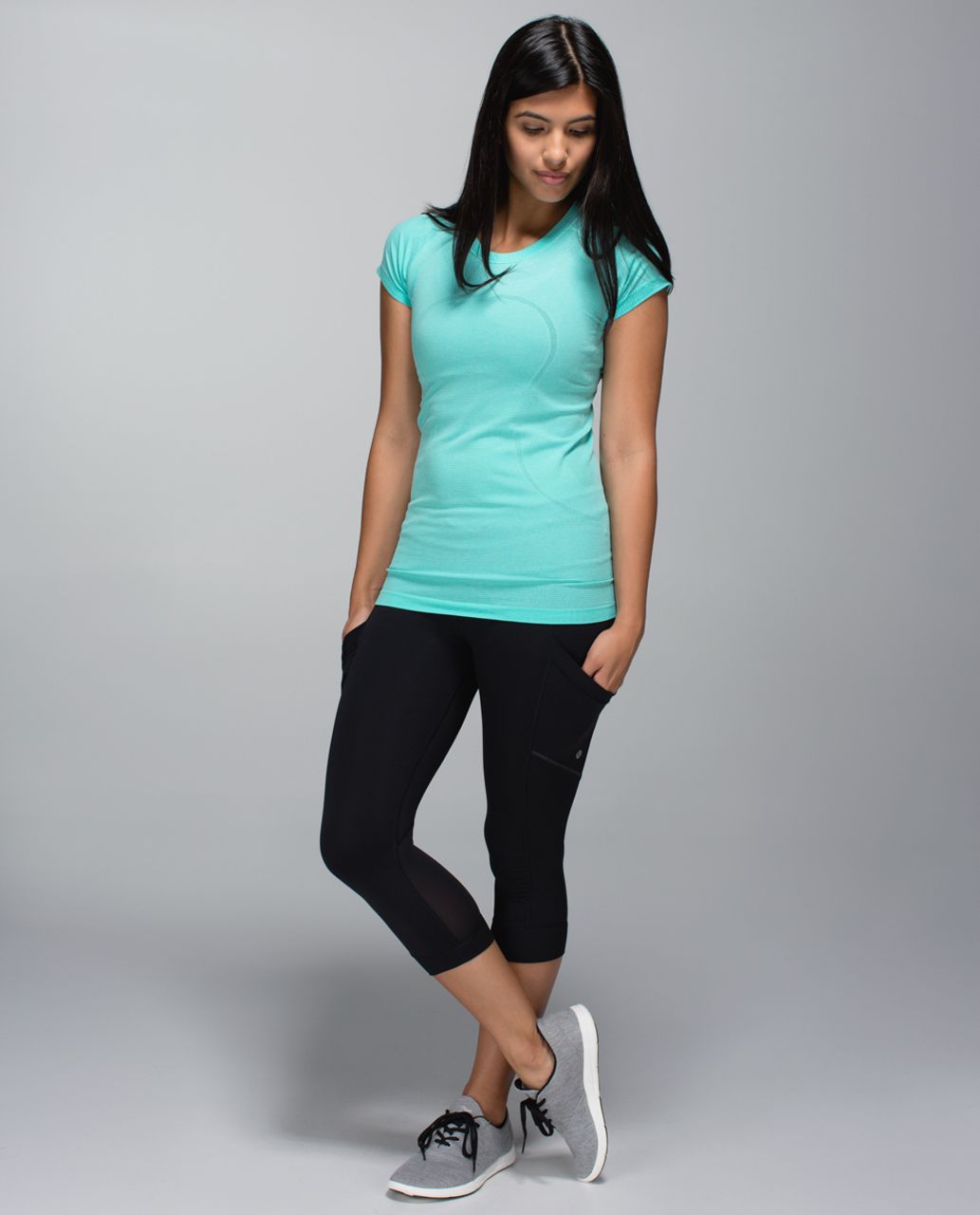 Lululemon Run:  Swiftly Tech Short Sleeve Crew - Heathered Angel Blue