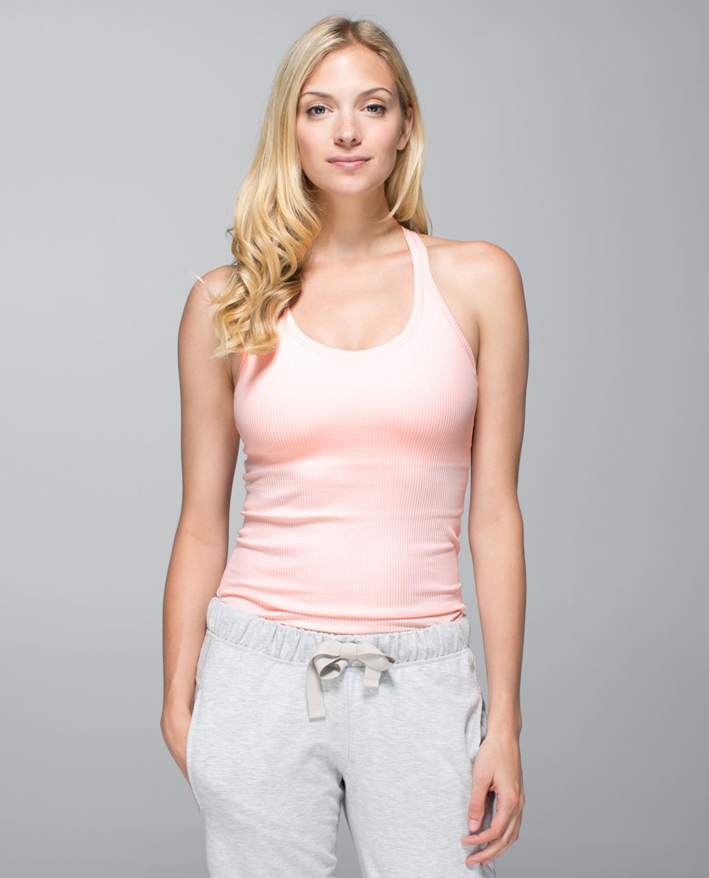 Lululemon Ebb To Street Tank - Heathered Parfait Pink - lulu fanatics