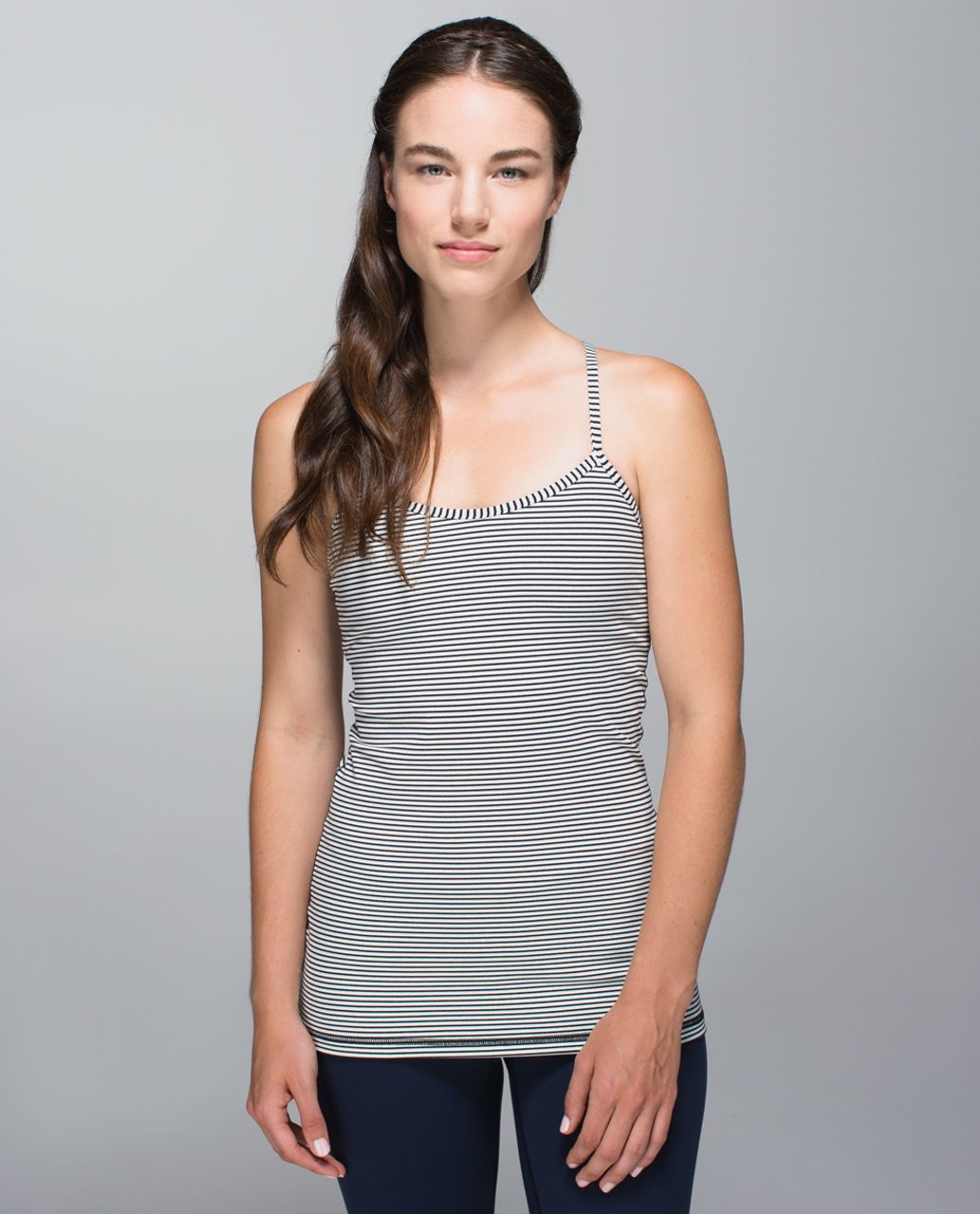 Lululemon Power Y Tank *Luon - Hyper Stripe Black Ghost