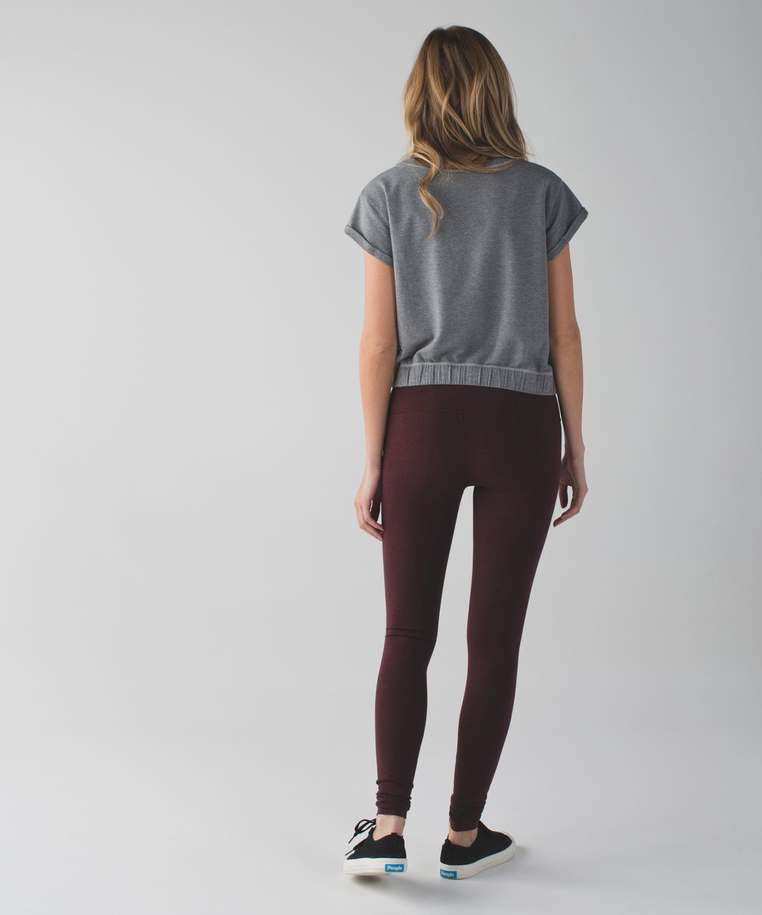 Lululemon Wunder Under Crop (Roll Down) - Heathered Black - lulu fanatics