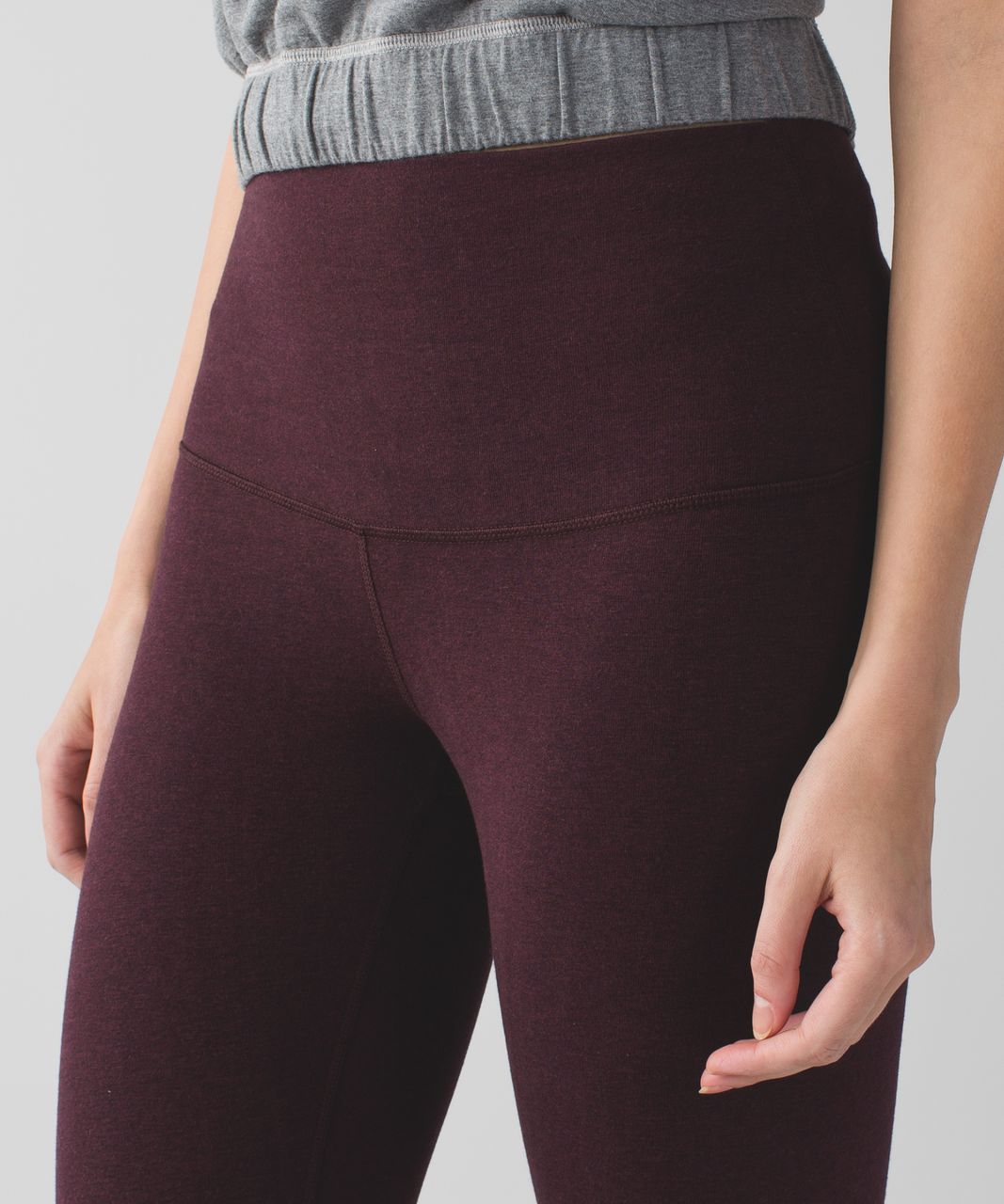 Lululemon Wunder Under Pant *Cotton (Roll Down) - Heathered Bordeaux Drama