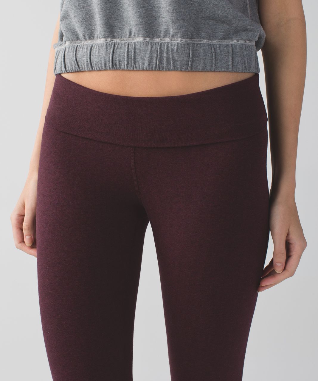 Lululemon Wunder Under Pant *Cotton (Roll Down) - Heathered Bordeaux Drama