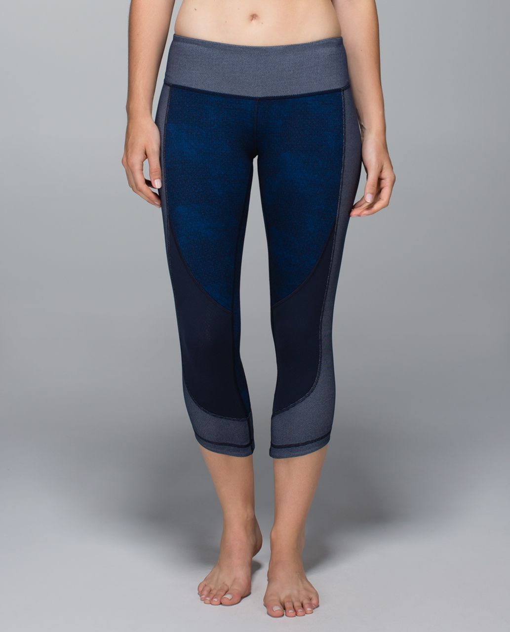 Lululemon Wunder Under Crop*Sashiko - Sashico Cross Inkwell Rugged Blue / Inkwell / Diamond Dot Inkwell Black