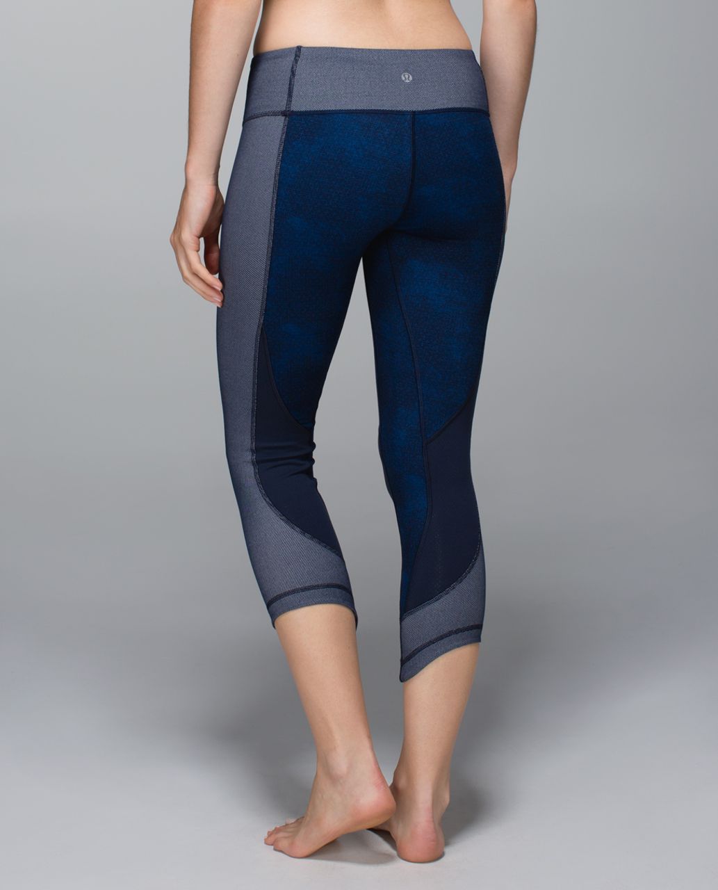 Lululemon Wunder Under Crop*Sashiko - Sashico Cross Inkwell Rugged Blue / Inkwell / Diamond Dot Inkwell Black