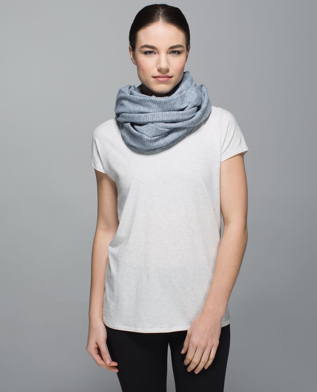 Lululemon Vinyasa Scarf *Rulu - Mini Check Pique Caspian Blue Heathered Inkwell