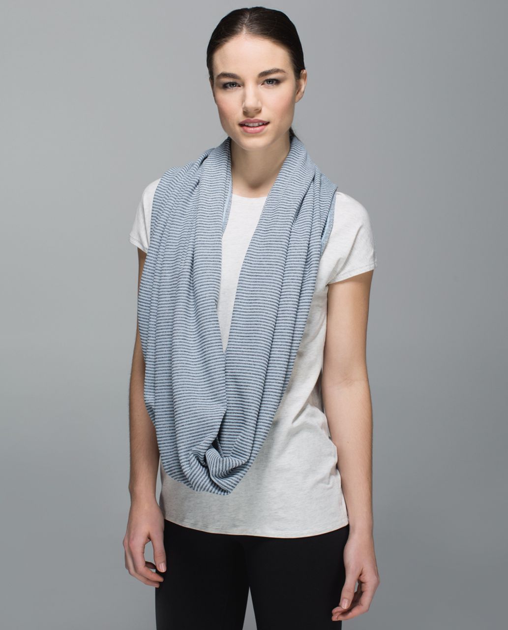 Lululemon Vinyasa Scarf *Rulu - Mini Check Pique Caspian Blue Heathered Inkwell