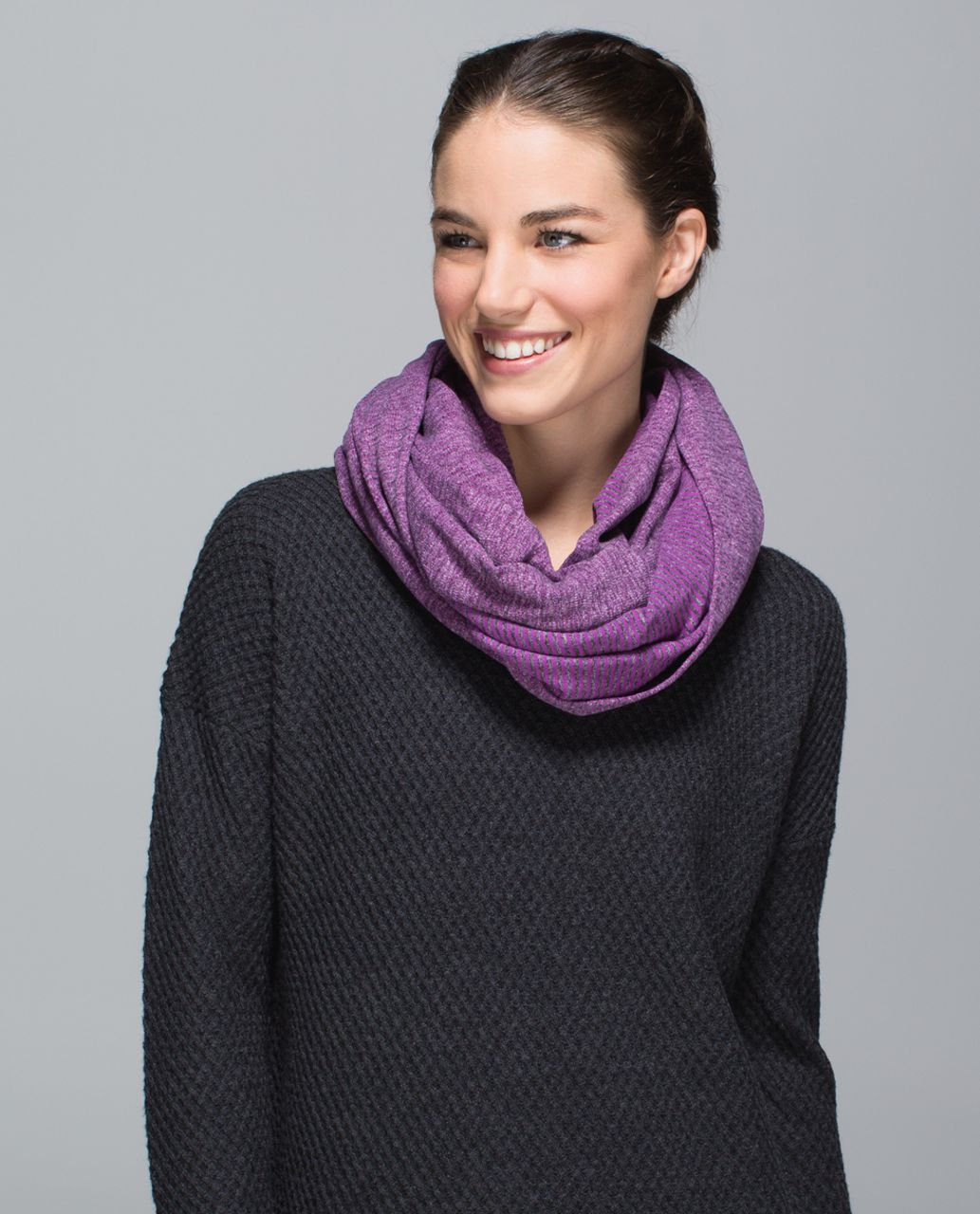 Lululemon Vinyasa Scarf *Rulu - Mini Check Pique Ultra Violet Heathered Black