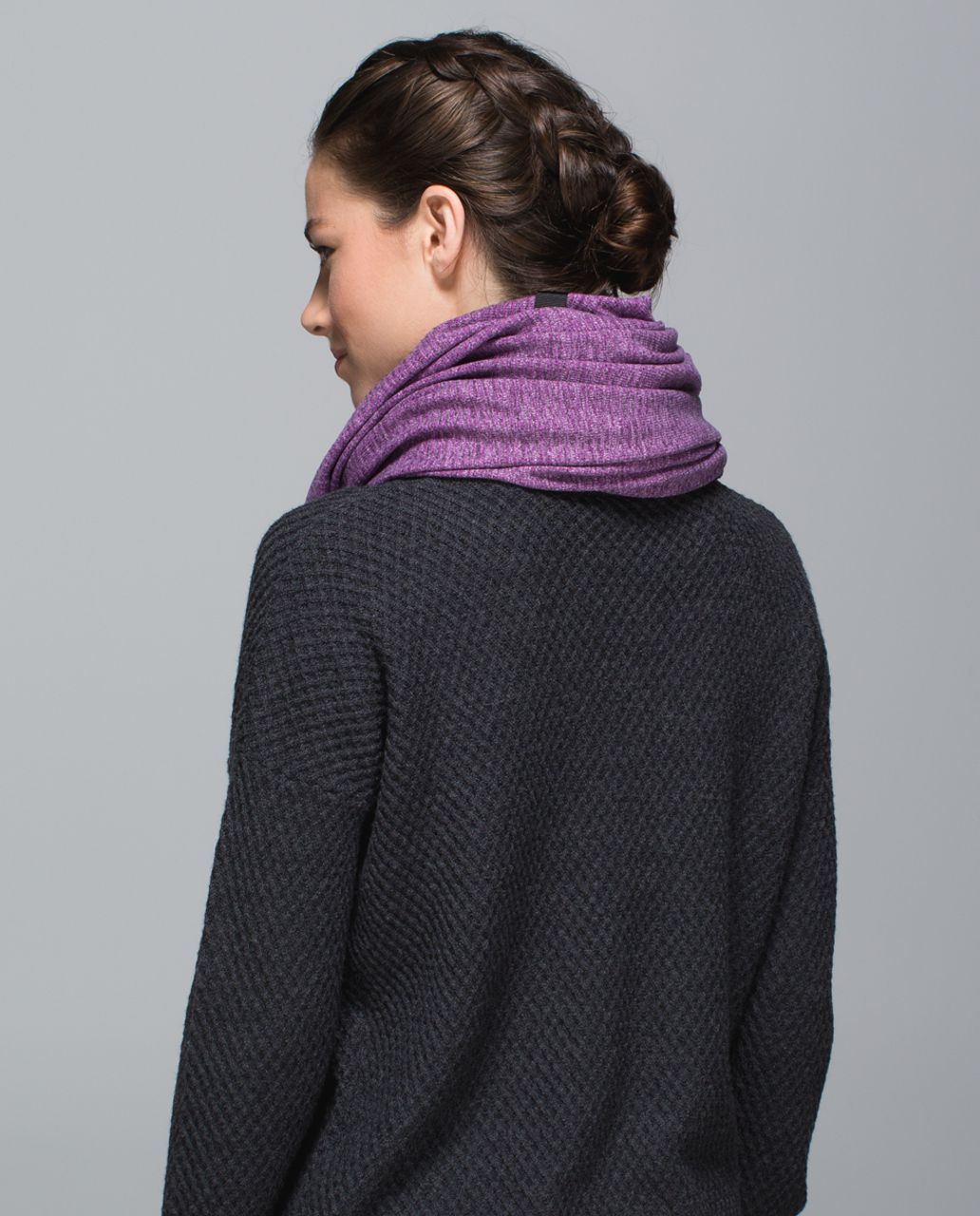 Lululemon Vinyasa Scarf *Rulu - Mini Check Pique Ultra Violet Heathered Black