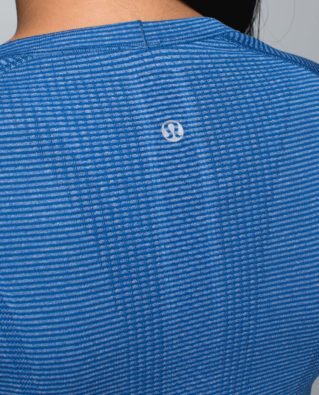 Lululemon Run:  Swiftly Tech Long Sleeve Crew - Tonka Stripe Heathered Blue Rugged Blue