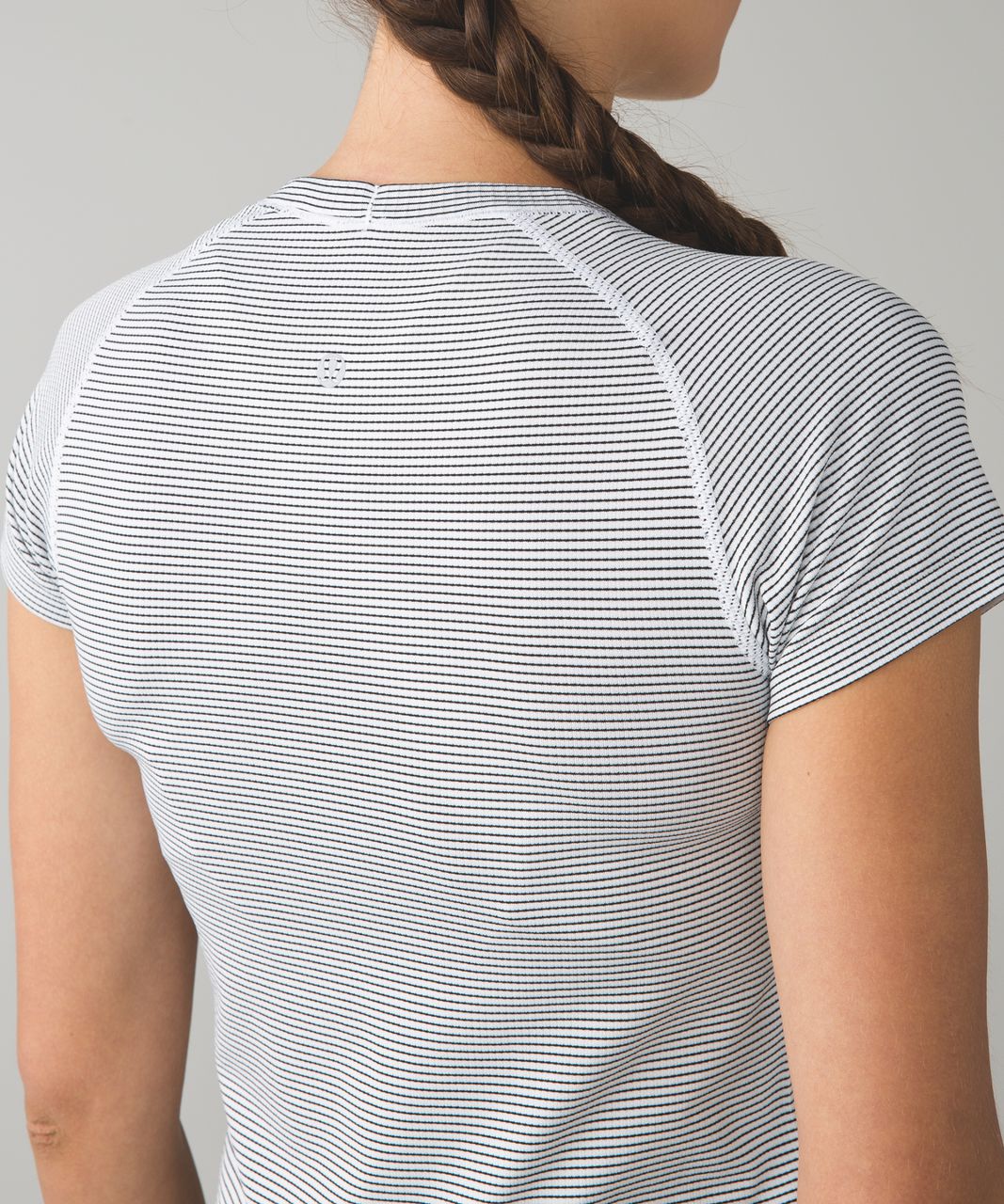 Lululemon Run:  Swiftly Tech Short Sleeve Crew - Tempo Stripe White Black