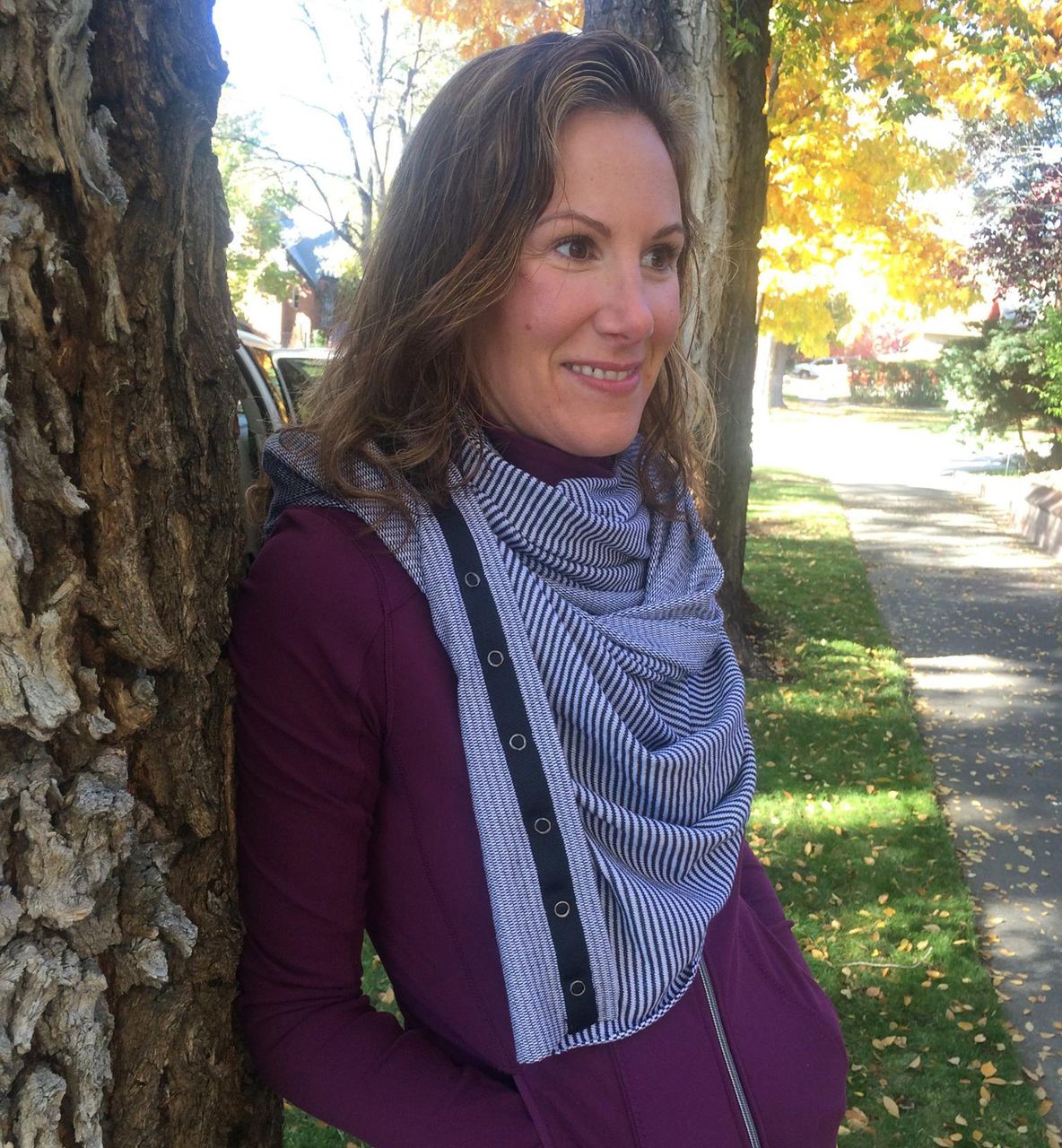 Lululemon Vinyasa Scarf *Rulu - Mini Check Pique White Heathered Black